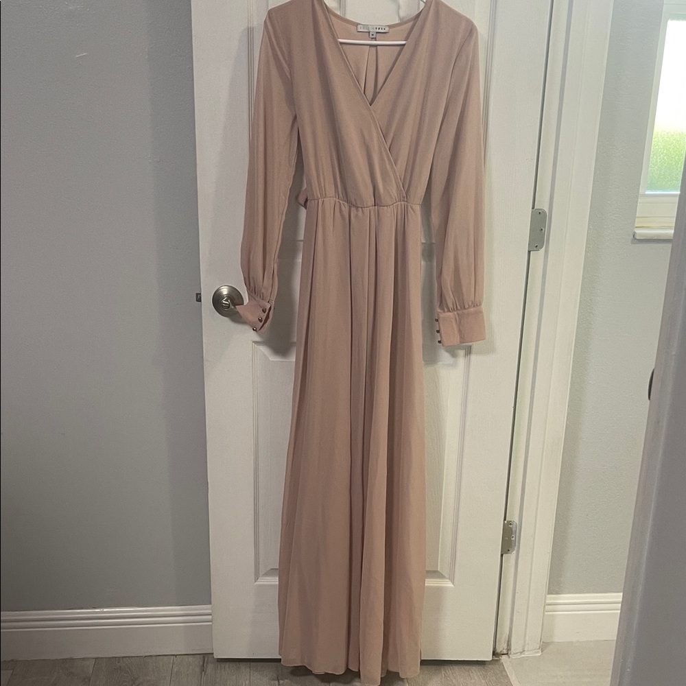 Baltic Born Elegant Maxi Long Sleeve Blush Pink Dress